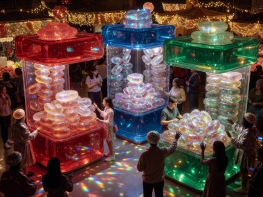 Jelly arcade with glittering jelly beans on display